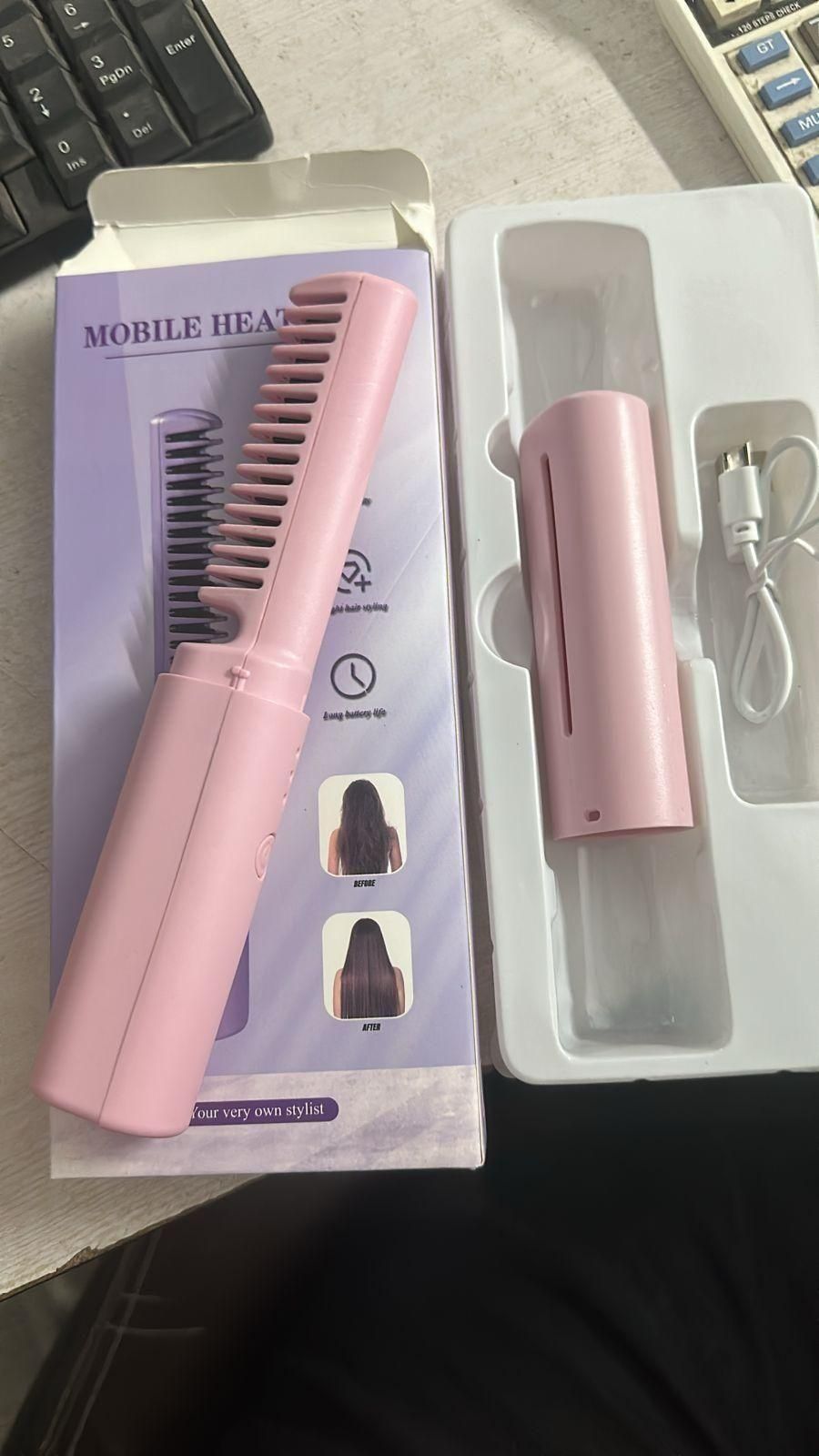 Meneflix ProGlow Mini Hair Straightener Hot Comb